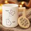 Custom Ceramic Mug With Wooden Lid & Handle - Personalized Best Friend Birthday Gifts For Women - Never Too Far To Have Coffee Together