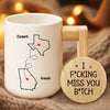 Custom Ceramic Mug With Wooden Lid & Handle - Personalized Best Friend Birthday Gifts For Women - Never Too Far To Have Coffee Together