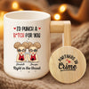 Custom Ceramic Mug With Wooden Lid & Handle - Personalized Best Friend Birthday Gifts For Women - Partners In Crime