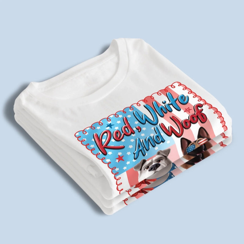 Custom Unisex T-shirt, Premium T-shirt, Hoodie - Personalized 4th Of July Gifts For Dog Lovers, Dog Dad And Mom - Pawtriotic Vibes