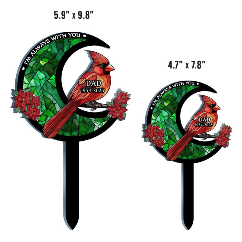 Custom Stain Glass Style Acrylic Garden Stake - Personalized Memorial Sympathy Gifts For Loss Of Mom, Dad - Loved Beyond Words