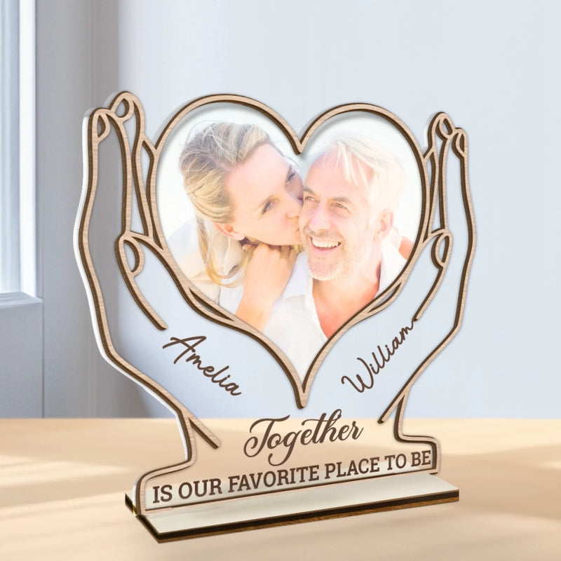 Custom Photo Wood & Acrylic Plaque - Personalized Anniversary Wedding Gifts For Husband And Wife, Him And Her - Together Is Everything