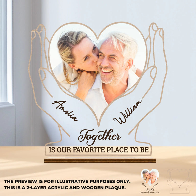Custom Photo Wood & Acrylic Plaque - Personalized Anniversary Wedding Gifts For Husband And Wife, Him And Her - Together Is Everything
