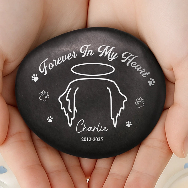 Custom Printed Rock - Personalized Pet Memorial Gifts For Dogs, Cats - Always Remembered, Forever Loved
