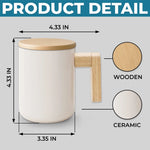 Custom Name Old Friend Gifts for Best Friend - Personalized Ceramic Mug with Wooden Lid & Handle