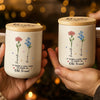 Custom Ceramic Mug With Wooden Lid & Handle - Personalized Best Friend Birthday Gifts For Women - Friendship In Full Bloom