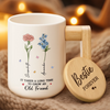 Custom Ceramic Mug With Wooden Lid & Handle - Personalized Best Friend Birthday Gifts For Women - Friendship In Full Bloom