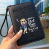 Custom Passport Wallet, Passport Holder - Personalized Summer Vacation And Travel Gifts For Women, Men - Passport Ready, World Waiting