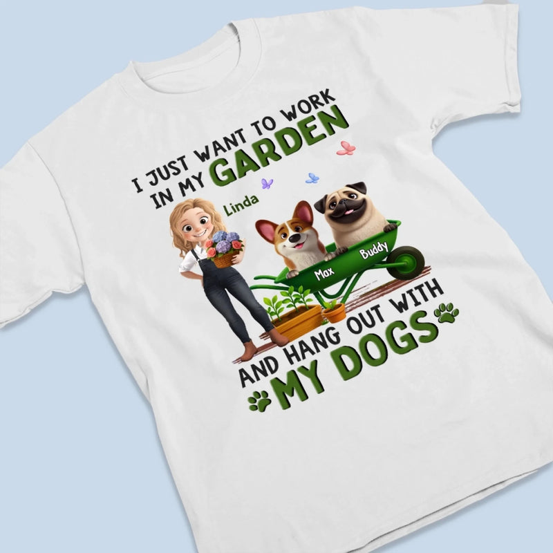 Custom Unisex T-shirt, Premium T-shirt, Hoodie - Personalized Garden Gifts For Gardeners, Dog Lovers, Dog Dad And Mom - Gardening And Dog Cuddles All I Need