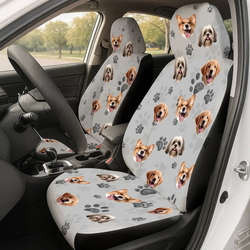 Custom Photo Car Seat Covers - Personalized Birthday Gifts For Dog Cat Lovers, Dog Dad And Mom, Cat Owners - Riding With My Best Buds
