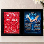 Custom Name Anniversary Gifts for Wife - Personalized Double Frame Flower Shadow Box