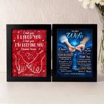 Custom Name Anniversary Gifts for Wife - Personalized Double Frame Flower Shadow Box