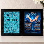 Custom Name Anniversary Gifts for Wife - Personalized Double Frame Flower Shadow Box