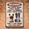 Custom Home Decor Metal Sign - Personalized  Birthday Gifts For Dog Lovers, Dog Dad And Mom - They Live Here, You Do Not