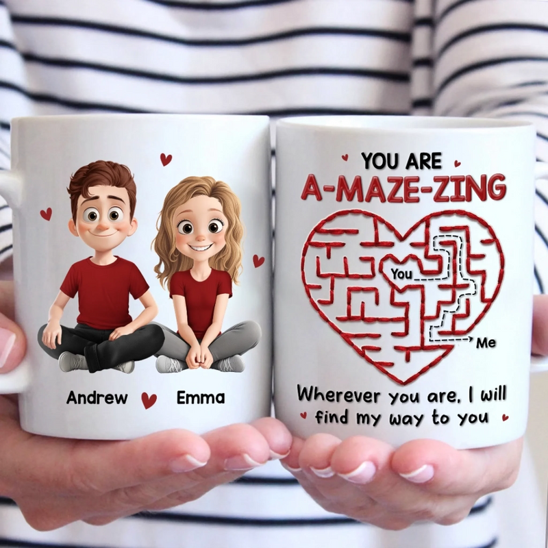 Custom Name Romantic Couple Gifts - Personalized Mugs