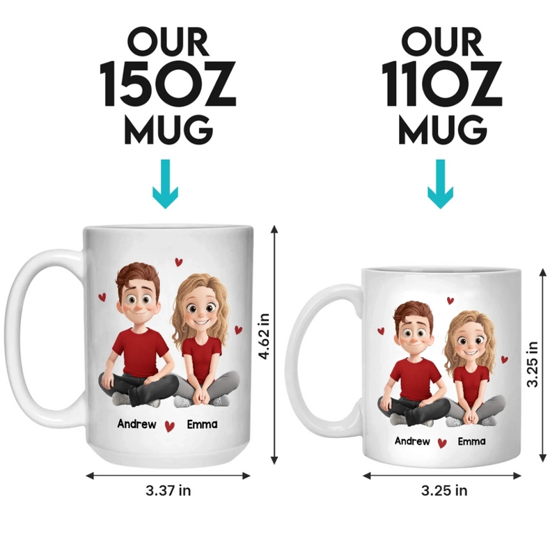 Custom Name Romantic Couple Gifts - Personalized Mugs