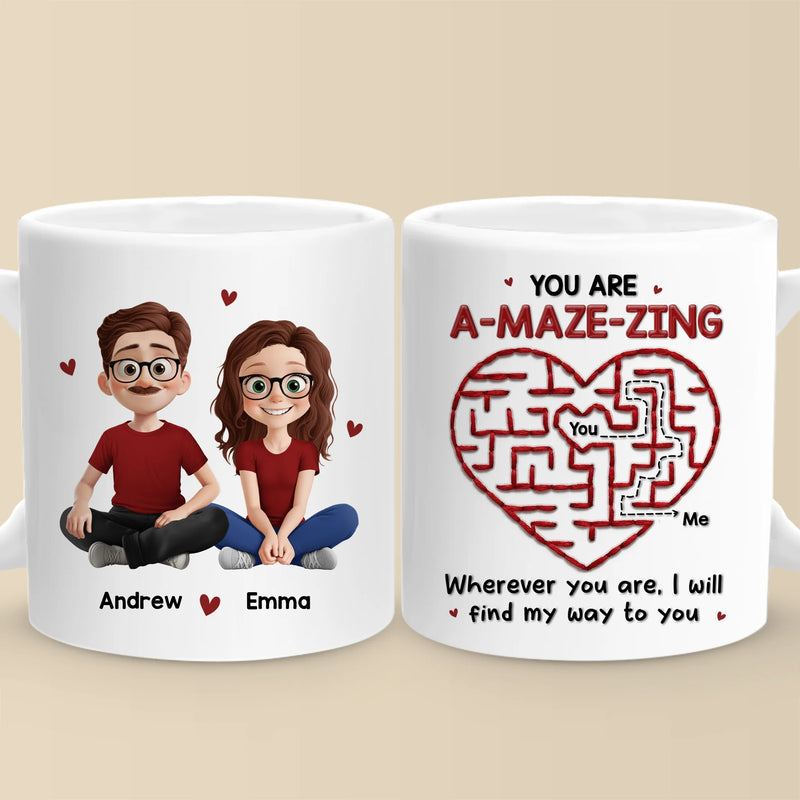 Custom Name Romantic Couple Gifts - Personalized Mugs