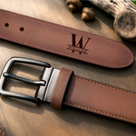 Custom Name Funny Husband Gifts - Personalized Double-Sided Engraved Leather Belt