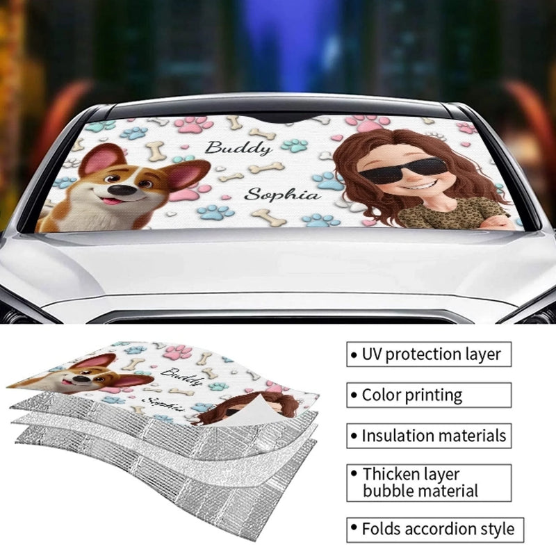 Custom Name Dog Lover Gifts - Personalized Auto Sunshade