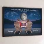 Custom Name Moonlit Couple Gifts - Personalized Poster