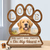 Custom Photo Wood & Acrylic Plaque -  Personalized  Pet Memorial Sympathy Gifts For Dogs, Cats - You Left Paw Prints On My Heart