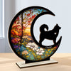 Custom Wood & Acrylic Plaque -  Personalized Pet Memorial Sympathy Gifts For Dogs - Paw Prints On My Heart