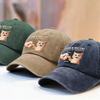 Custom Vintage Washed Denim Baseball Cap - Personalized Birthday Gifts For Cat Lovers, Cat Mom And Dad - Man And Cat Bound By Love
