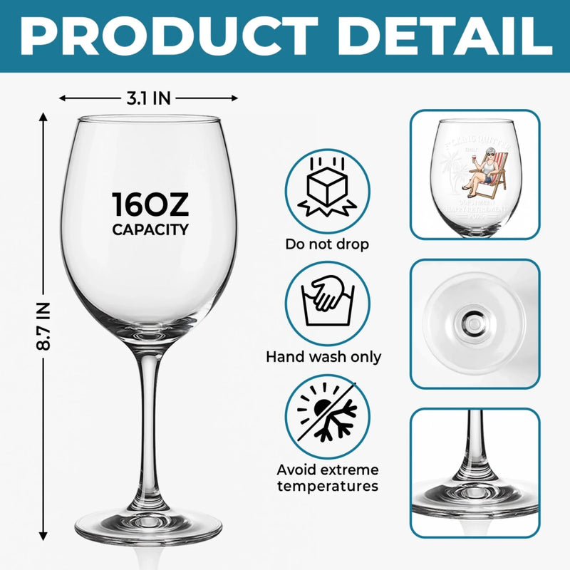 Custom Stemmed Wine Glass - Personalized Retirement Gifts For Women, Men - Relaxation Expert