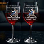 Custom Name Retirement Gifts for Women - Personalized Thin Wine Glass
