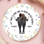 Custom Name Old Friend Gifts for Women - Personalized Full-Print Jewelry Round Dish