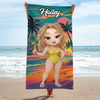 Custom Beach Towel - Personalized Summer Vacation And Travel Gifts For Women, Men - Sandy Toes, Sassy Nose