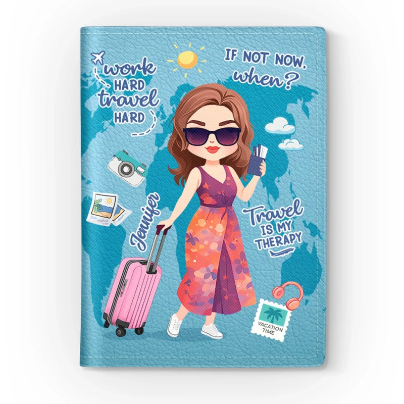 Custom Passport Cover, Passport Holder - Personalized Summer Vacation And Travel Gifts For Women, Men - Travel Far, Travel Wide