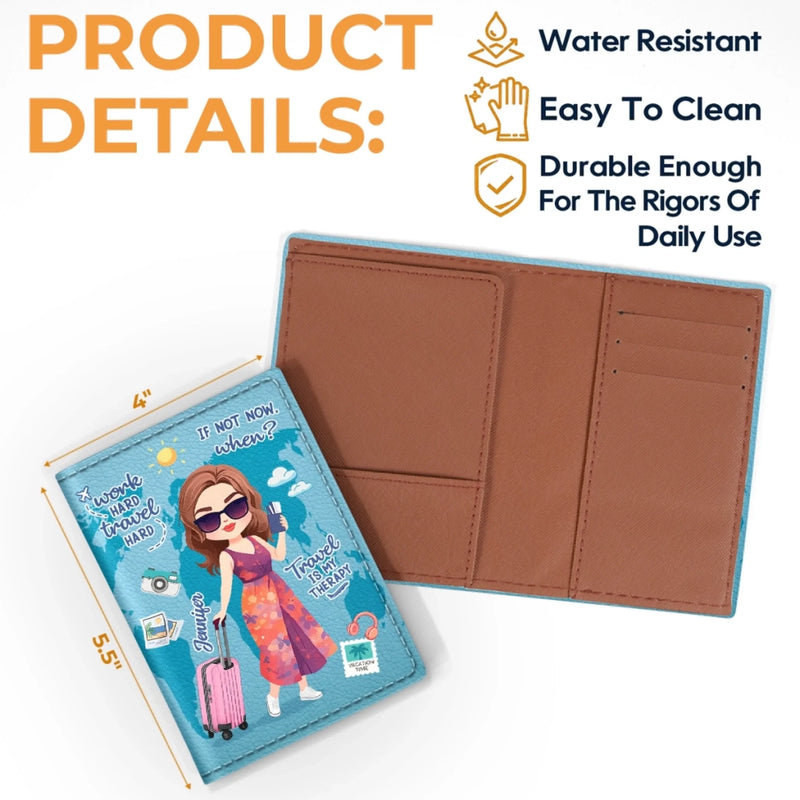 Custom Passport Cover, Passport Holder - Personalized Summer Vacation And Travel Gifts For Women, Men - Travel Far, Travel Wide