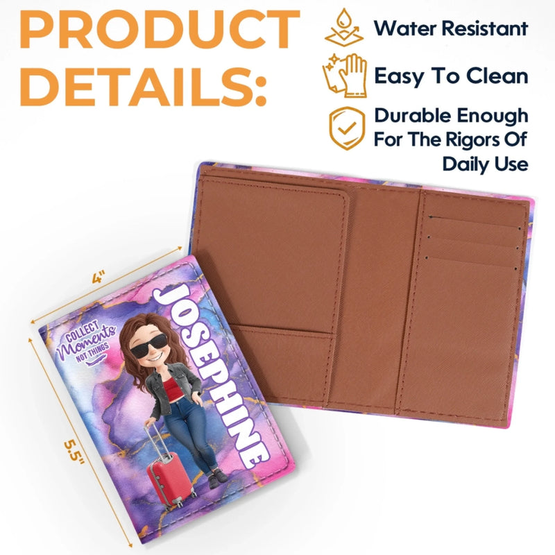 Custom Passport Cover, Passport Holder - Personalized Summer Vacation And Travel Gifts For Women, Men - Life’s Short, Book The Flight