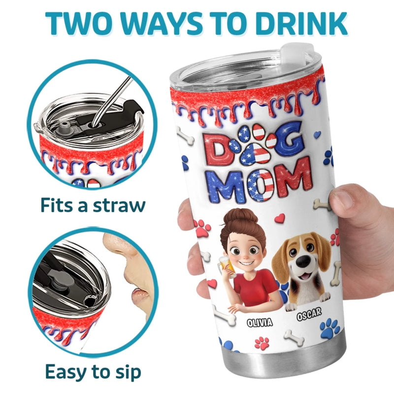 Custom 3D Inflated Effect Printed Tumbler - Personalized Birthday Gifts For Dog Lovers, Dog Dad And Mom - Fur Real Flavor