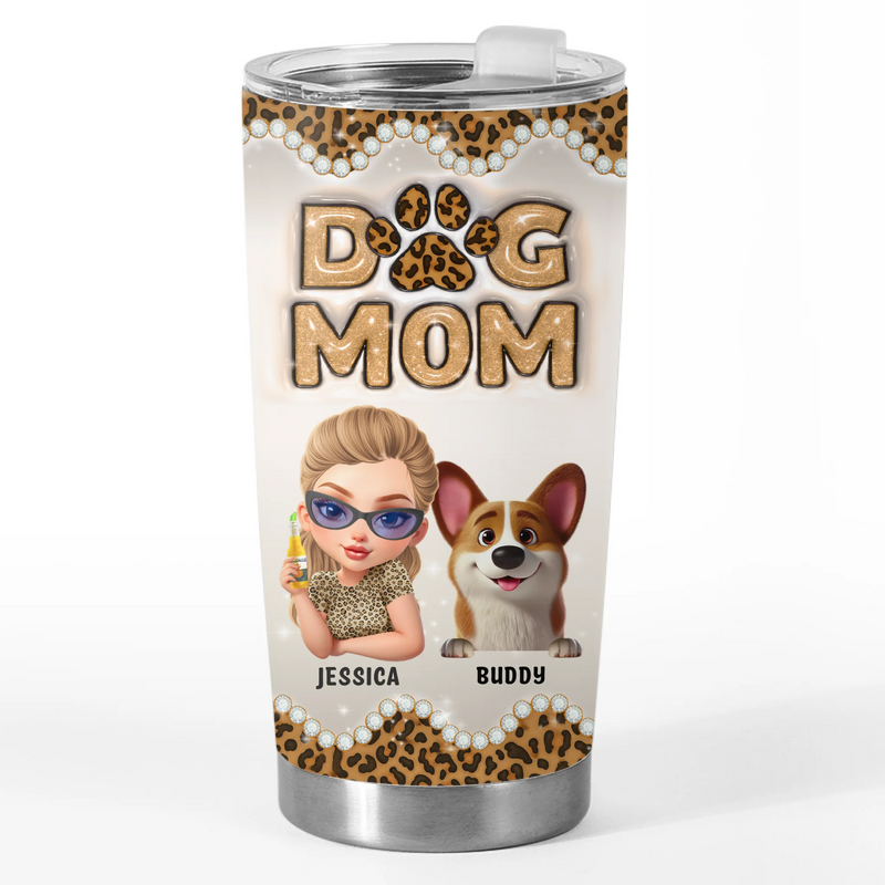 Custom 3D Inflated Effect Printed Tumbler - Personalized Birthday Gifts For Dog Lovers, Dog Dad And Mom - The Treat Life Chose Me