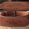 Custom Double-Sided Engraved Leather Belt - Personalized Anniversary Wedding Gifts For Husband And Wife, Him And Her - My Best Adventure