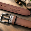Custom Double-Sided Engraved Leather Belt - Personalized Anniversary Wedding Gifts For Husband And Wife, Him And Her - My Best Adventure