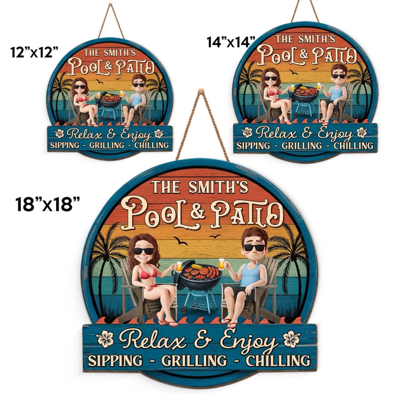 Custom Wood Sign - Personalized Summer Vacation And Travel Gifts For Husband And Wife, Him And Her - Sunshine And Sips