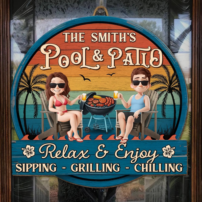 Custom Wood Sign - Personalized Summer Vacation And Travel Gifts For Husband And Wife, Him And Her - Sunshine And Sips