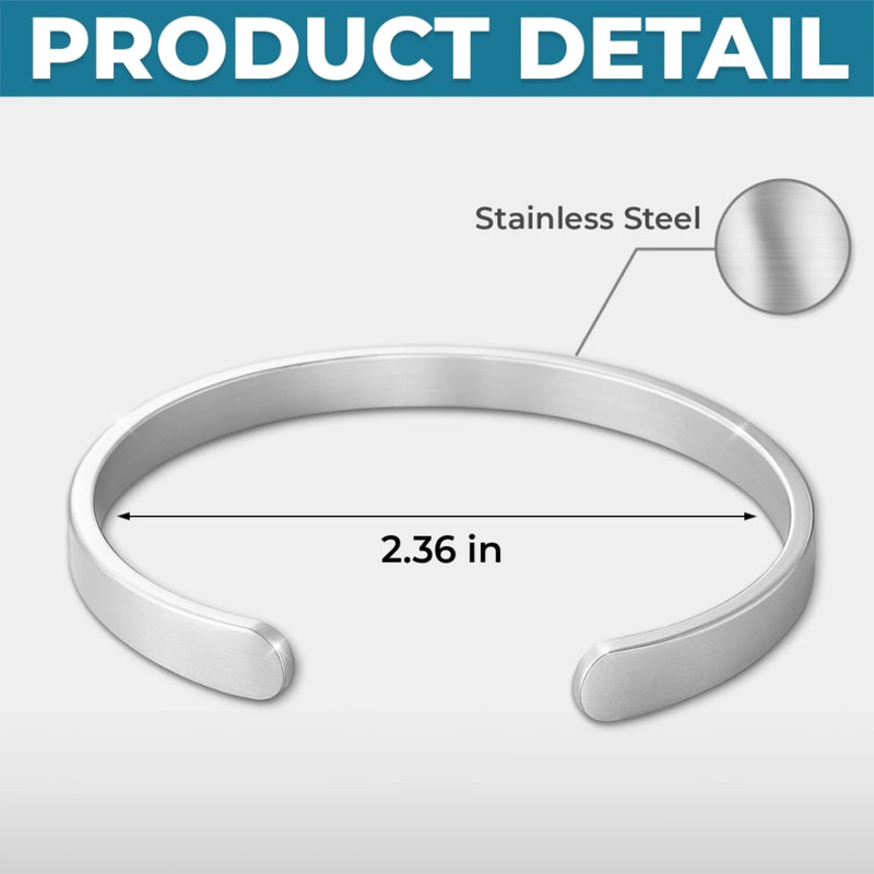 Custom Engraved Stainless Steel Cuff Bracelet - Personalized Memorial Sympathy Gifts For Loss Of Mom, Dad - Always In My Thoughts, Forever In My Heart