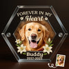 Custom Photo Acrylic Pet Fur Keepsake Box - Personalized Pet Memorial Sympathy Gifts For Dogs, Cats - Forever In My Heart