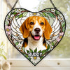 Custom Photo Heart-Shaped Stained Glass Window Suncatcher - Personalized Pet Memorial Sympathy Gifts For Dogs, Cats - Love Lives On Always