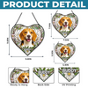 Custom Photo Heart-Shaped Stained Glass Window Suncatcher - Personalized Pet Memorial Sympathy Gifts For Dogs, Cats - Love Lives On Always