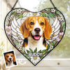 Custom Photo Heart-Shaped Stained Glass Window Suncatcher - Personalized Pet Memorial Sympathy Gifts For Dogs, Cats - Love Lives On Always