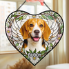 Custom Photo Heart-Shaped Stained Glass Window Suncatcher - Personalized Pet Memorial Sympathy Gifts For Dogs, Cats - Love Lives On Always