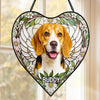 Custom Photo Heart-Shaped Stained Glass Window Suncatcher - Personalized Pet Memorial Sympathy Gifts For Dogs, Cats - Love Lives On Always