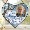 Custom Photo Heart-Shaped Stained Glass Window Suncatcher - Personalized Memorial Sympathy Gifts For Loss Of Mom, Dad - Heavenly Love Fills Every Corner