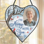 Custom Photo Memorial Gifts - Personalized Heart Stained Glass Suncatcher