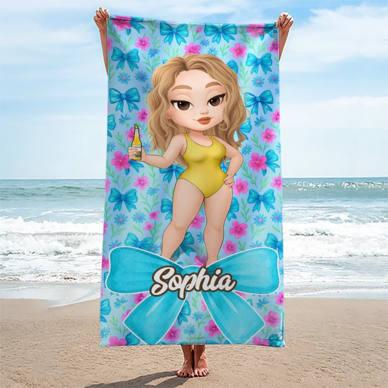 Custom Beach Towel - Personalized Summer Vacation And Travel Gifts For Women - Beach Days And Cocktails